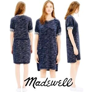 MADEWELL Navy 100% Cotton Knit Short Sleeve Dress Size XS
